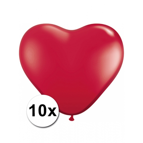 10 Rode harten ballonnen 25 cm