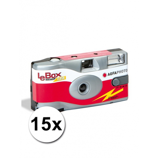 15x Wegwerp AgfaPhoto LeBox 400 camera met flitser