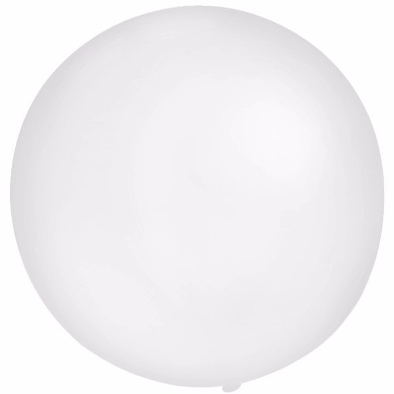 2x ronde ballonnen wit 60 cm voor helium of lucht