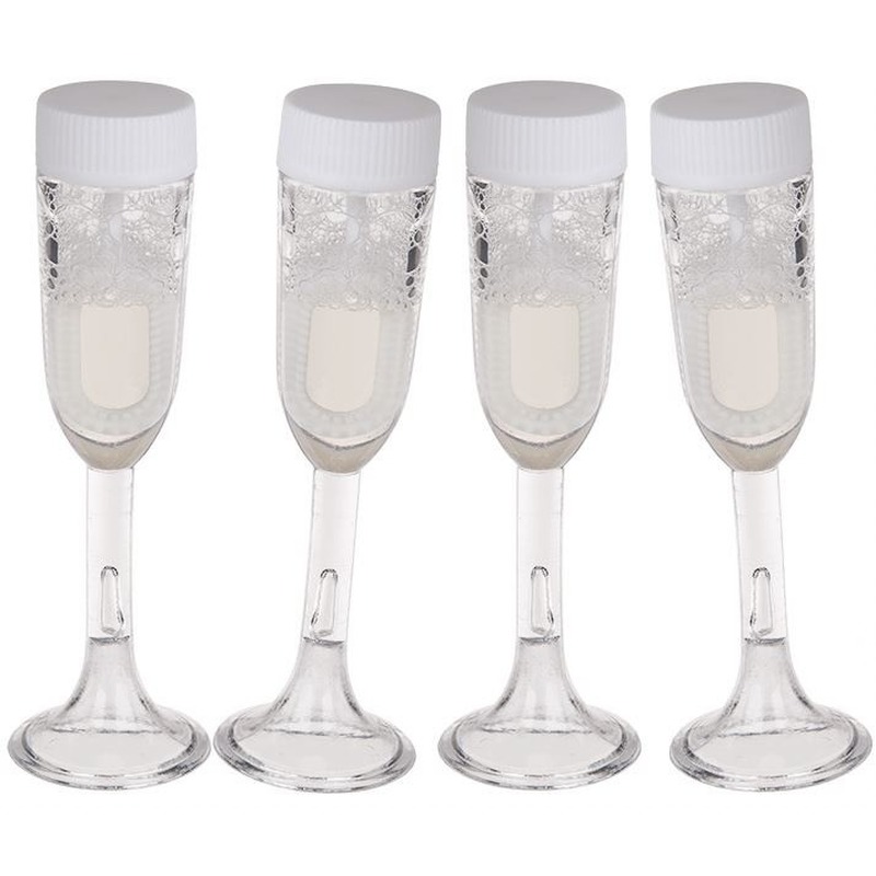 4x stuks Bellenblaas champagne bruiloft glas