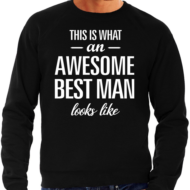 Awesome best man - getuige cadeau sweater zwart heren
