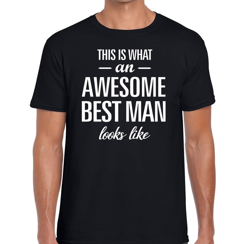 Awesome best man/getuige cadeau t-shirt zwart heren