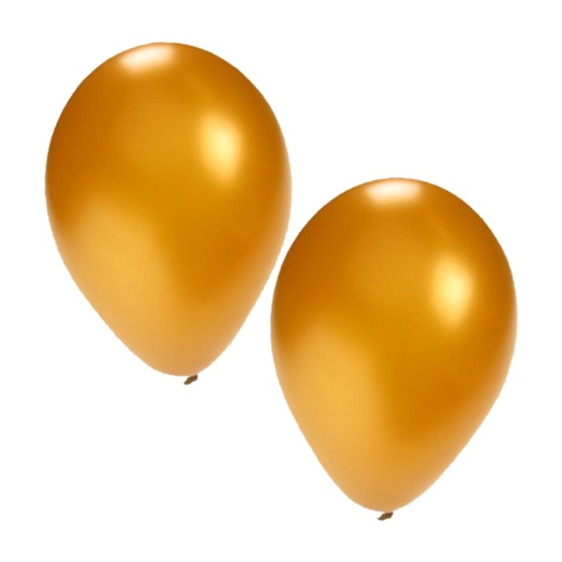 Bellatio Decorations Party ballonnen goud 25x stuks dia 27 cm feestartikelen-versieringen