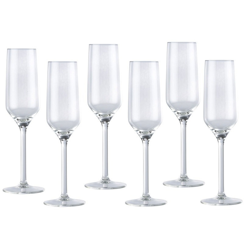 Champagneglas-glazen 6x stuks 22 centiliter
