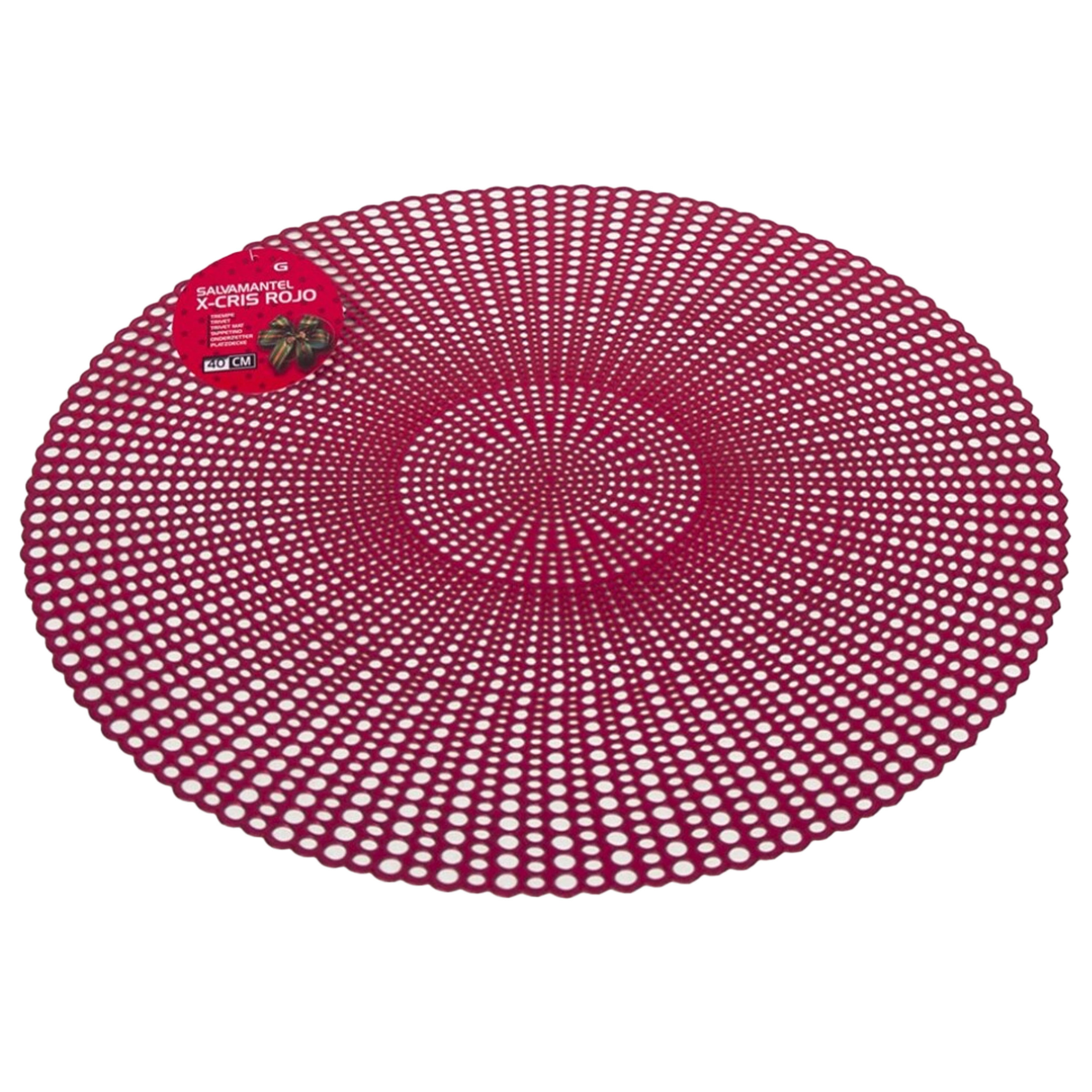 Ronde kunststof dinner placemats rood-kleur met diameter 40 cm