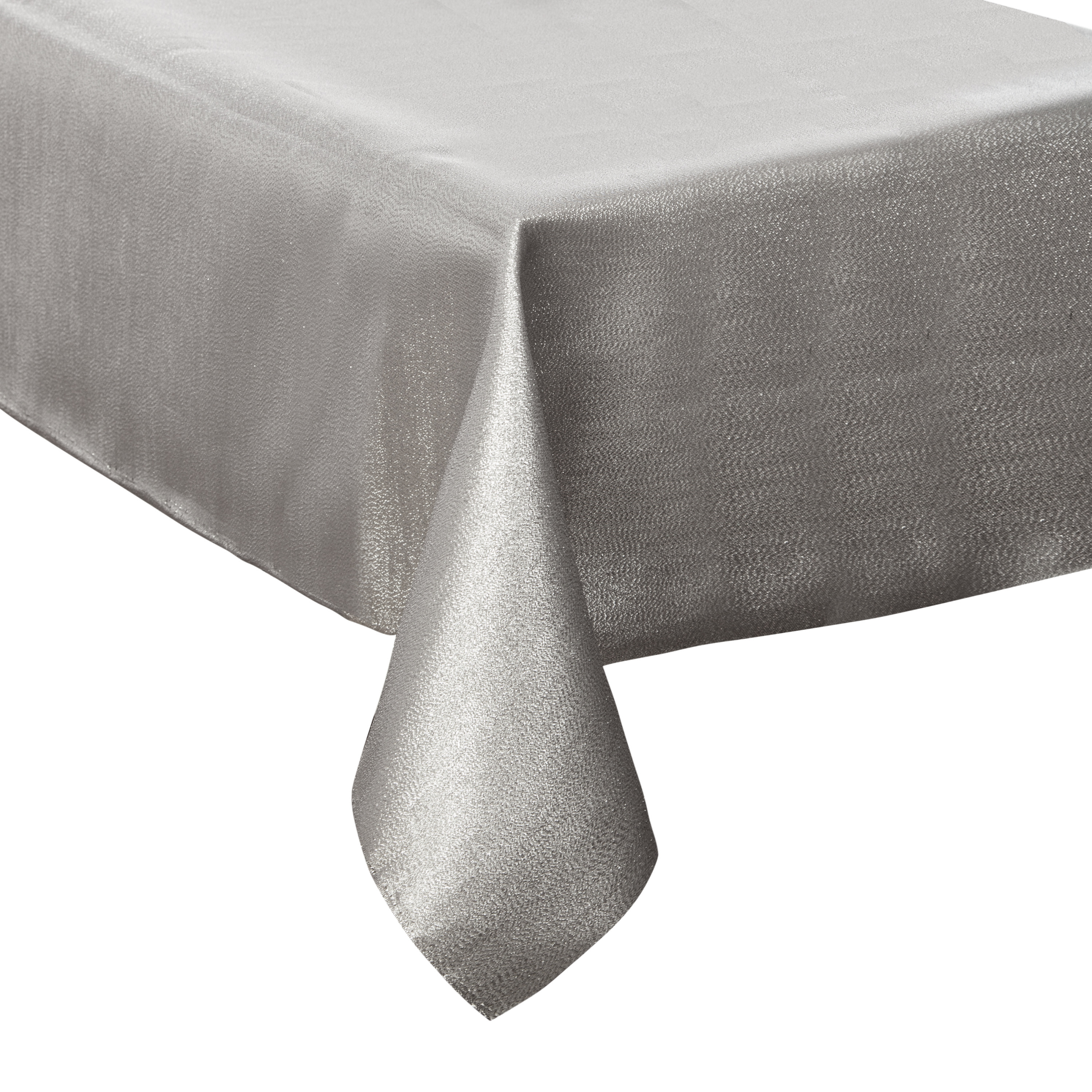 Tafelkleed/tafellaken zilver sparkling effect van polyester formaat 140 x 240 cm