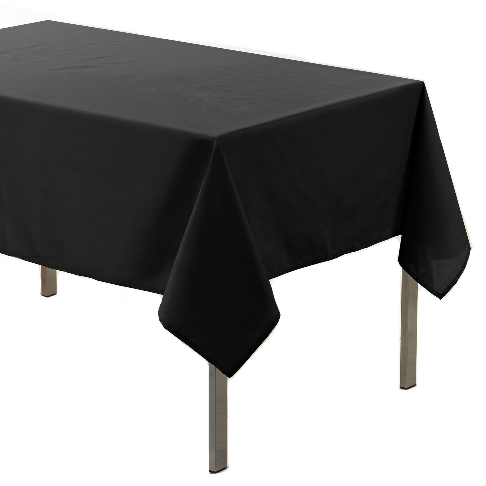 Tafelkleed-tafellaken zwart 140 x 250 cm textiel-stof