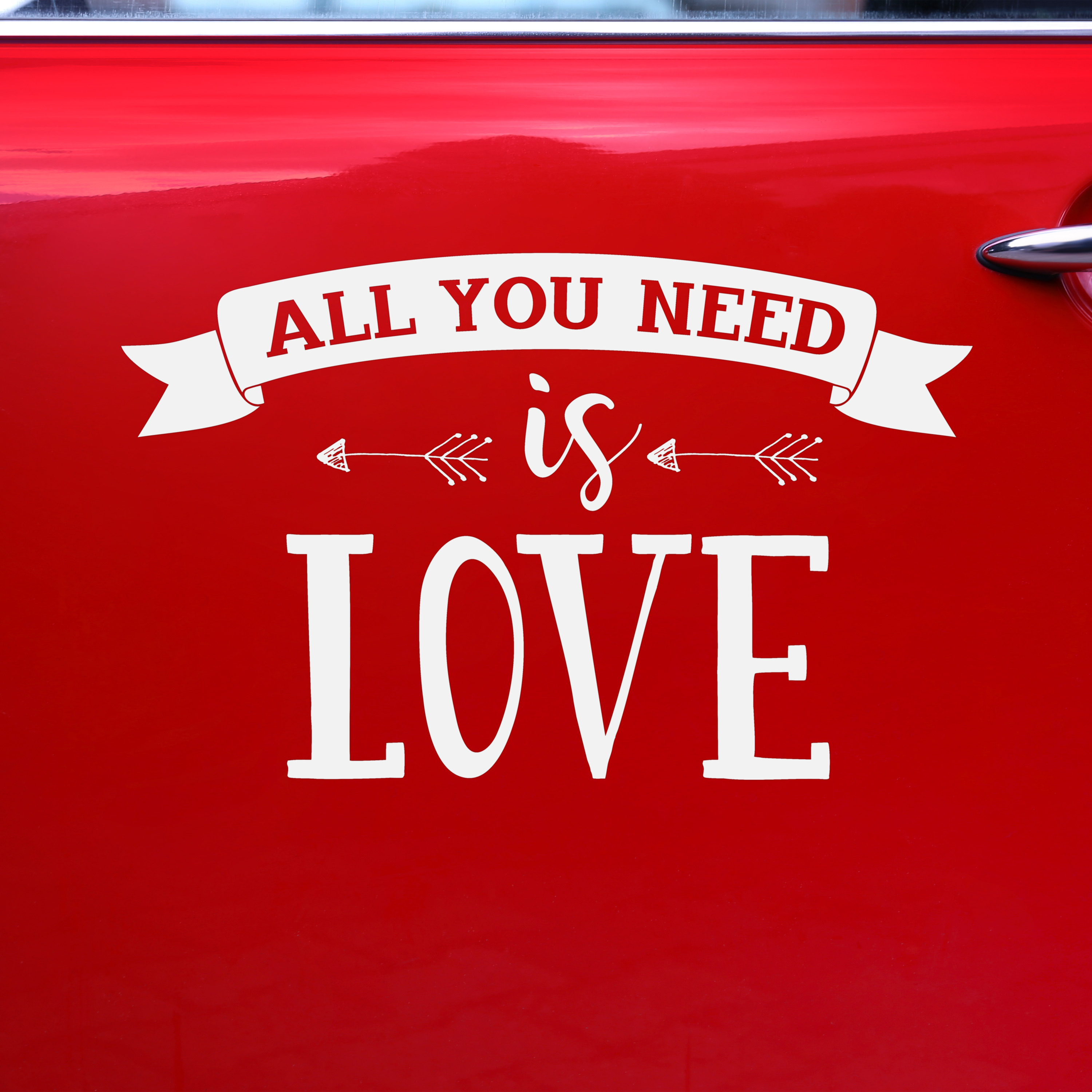 Trouwauto decoratie sticker-autosticker Love Bruiloft wit 33 x 45 cm just married