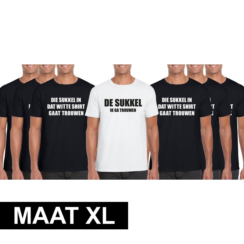 Vrijgezellenfeest heren t-shirt pakket De Sukkel - maat XL