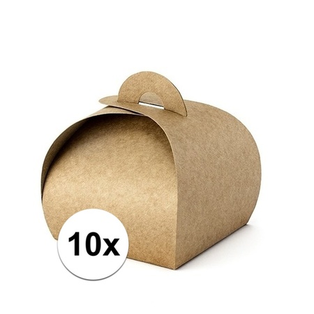 10x brown giftboxes 8,5 cm