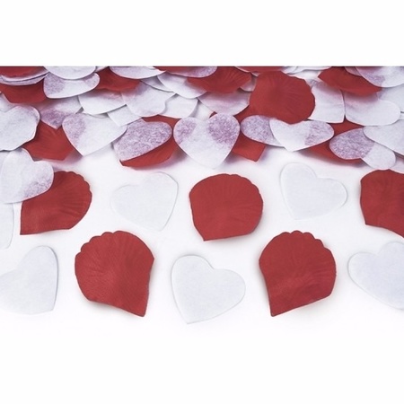 10x Confetti knaller hartjes en rozenblaadjes