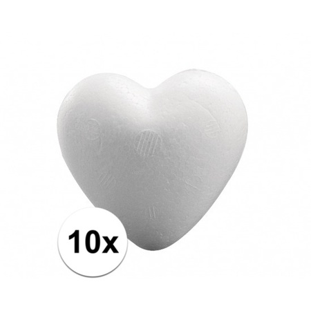 10x Styrofoam hearts 5 cm