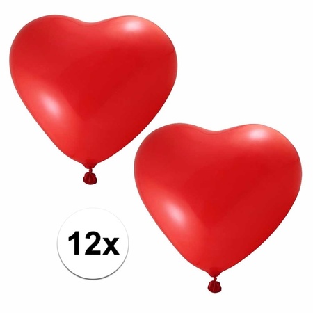 12 ballonnetjes hartjes rood