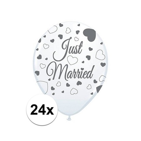 Just Married balloons 24 pcs. 