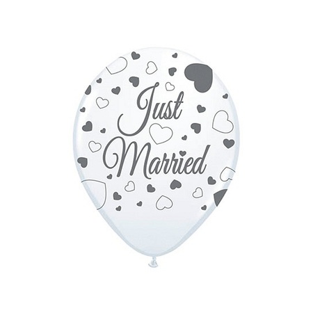 24x Just Married ballonnen 30 cm bruiloft versiering