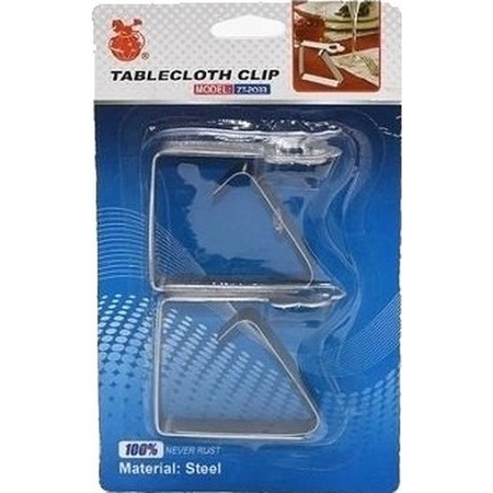 2x RVS tablecloth clamps flower
