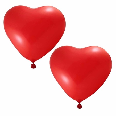 36 ballonnetjes hartjes rood