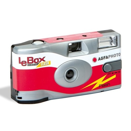 5x Wegwerp AgfaPhoto LeBox 400  camera met flitser