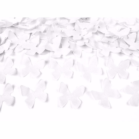6x Confetti shooter white butterflies 40 cm