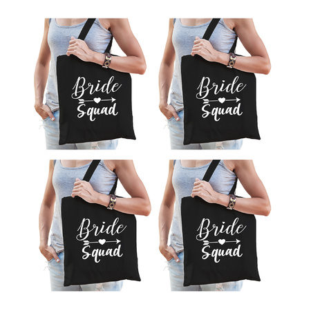 6x Bride Squad bag black for women