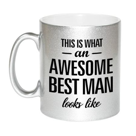 Awesome best man silver mug 330 ml