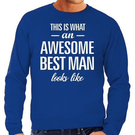 Awesome best man / getuige cadeau sweater blauw heren
