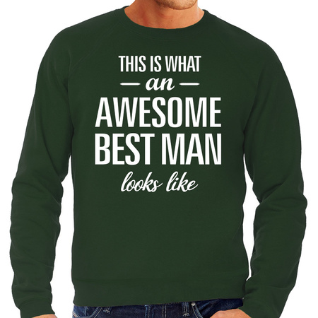 Awesome best man / getuige cadeau sweater groen heren