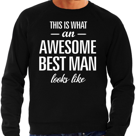 Awesome best man / getuige cadeau sweater zwart heren