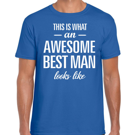 Awesome best man t-shirt blue men