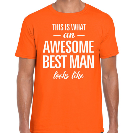 Awesome best man/getuige cadeau t-shirt oranje heren