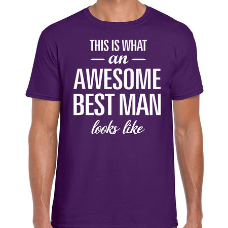 Awesome best man t-shirt purple men