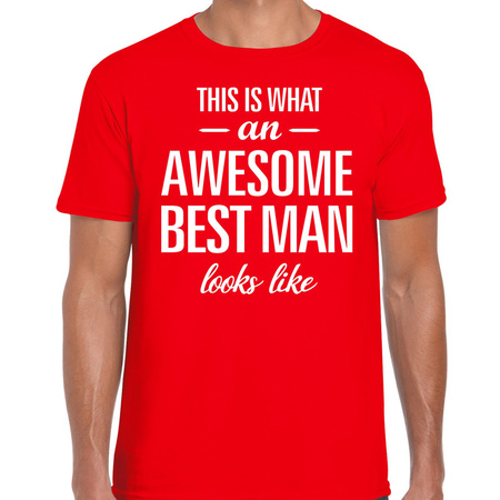 Awesome best man/getuige cadeau t-shirt rood heren