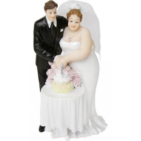 Blank hetero bruidspaar taartdecoratie 14 cm