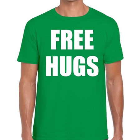 Free hugs t-shirt green men