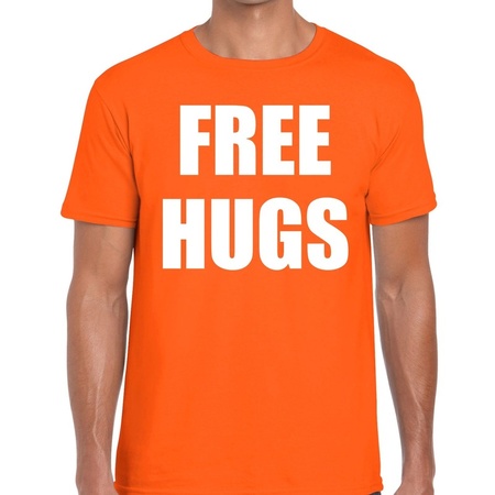 Free hugs t-shirt orange men