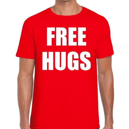 Free hugs t-shirt red men
