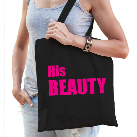 His beauty and her beast cotton bags pink / blue for adults