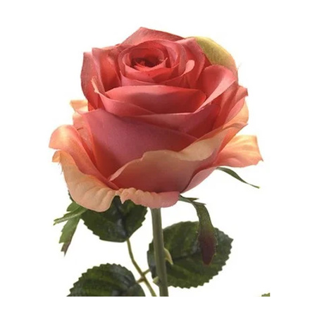 Kunstbloem roos Simone - roze - 45 cm - decoratie bloemen