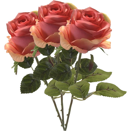 Artificial flower rose Simone - pink - 45 cm - decoration flowers