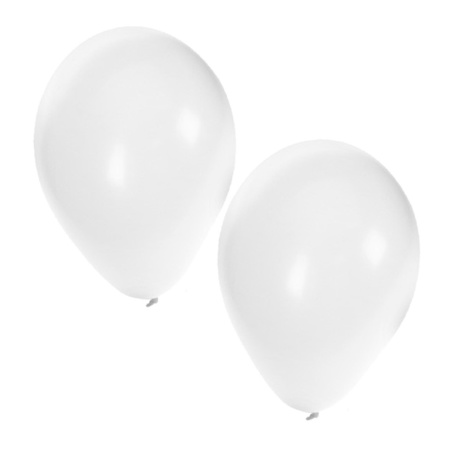 Helium tank met 30 witte ballonnen
