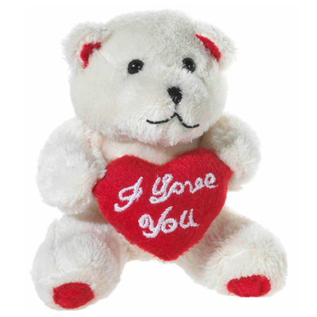 Huwelijksaanzoek cadeau Love You - Trouwen beker / mok met beige knuffelbeertje met love hartje