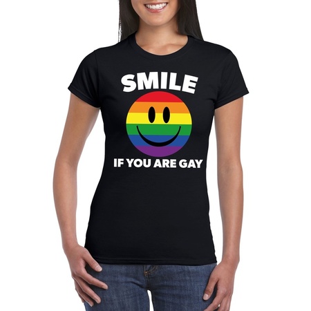 Smile if you are gay emoticon shirt black women