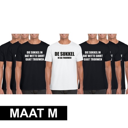 Vrijgezellenfeest heren t-shirt pakket De Sukkel - maat M